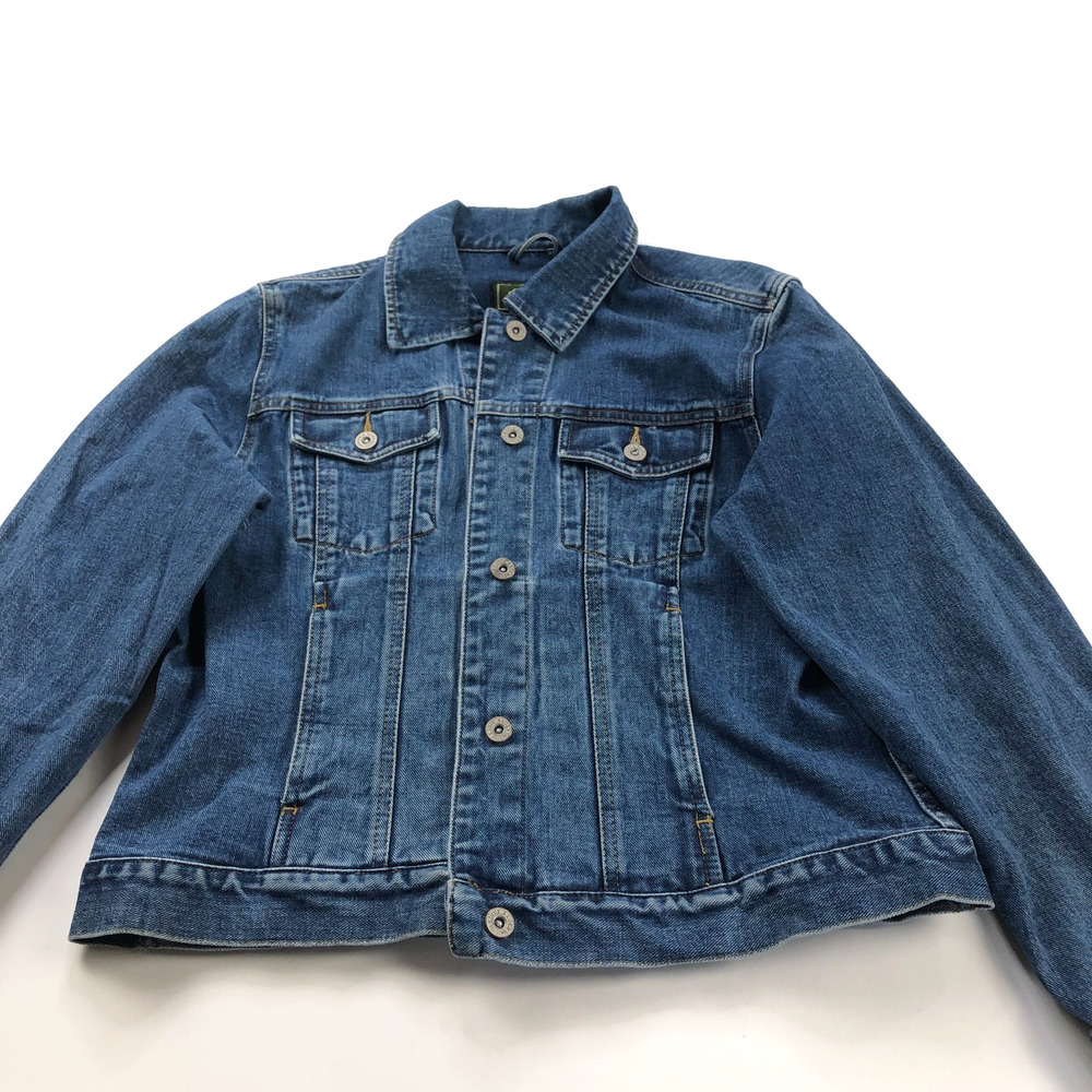 Eddie Bauer Womens Medium 100% Vintage VTG Denim Jacket Button Blazer Jacket